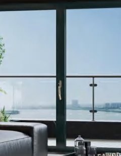 Deep green wood interior finish