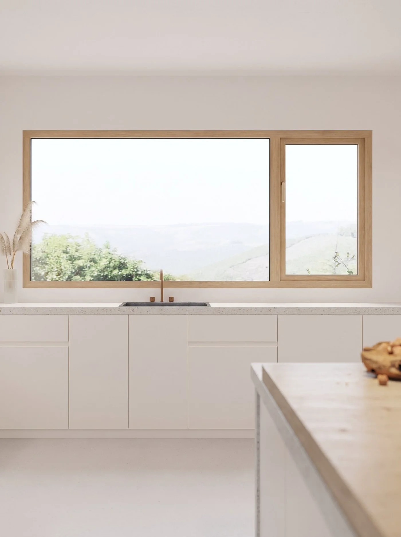 Silva-95 casement window, shown in a room
