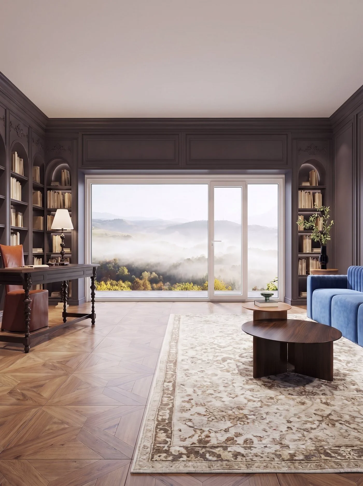 Silva-135 swing door, shown in a room