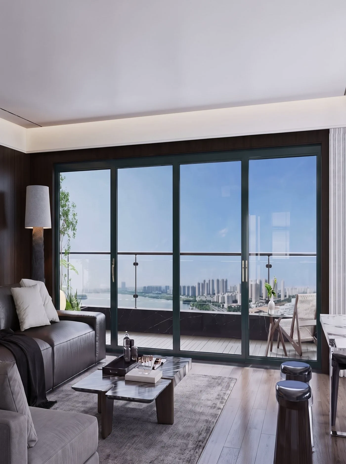 Silva-90 folding door, shown in a room